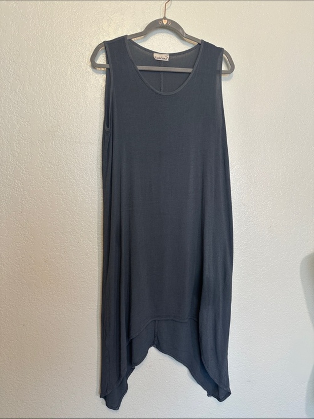 Boheme Asymmetric Crinkle Poly Mix Tunic Dress GUC L